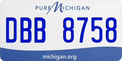 MI license plate DBB8758