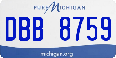 MI license plate DBB8759