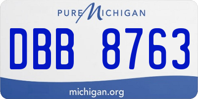 MI license plate DBB8763