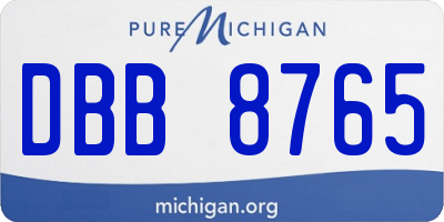 MI license plate DBB8765
