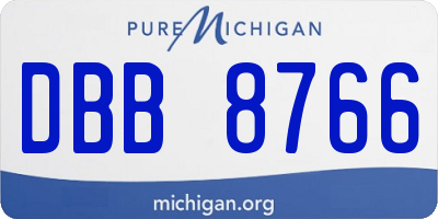 MI license plate DBB8766
