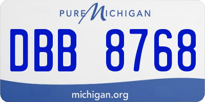 MI license plate DBB8768