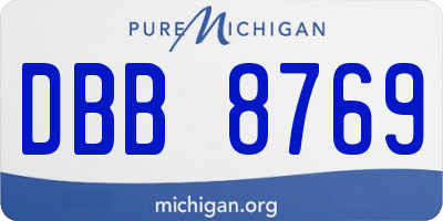 MI license plate DBB8769