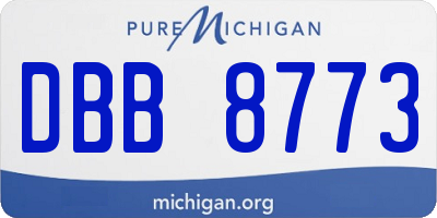 MI license plate DBB8773