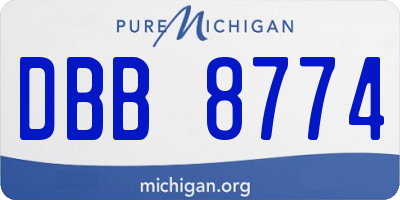 MI license plate DBB8774