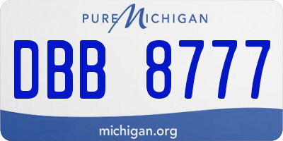 MI license plate DBB8777