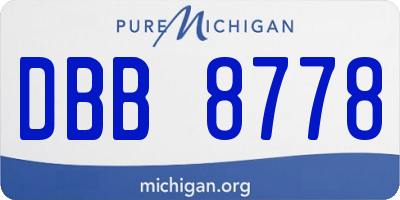 MI license plate DBB8778