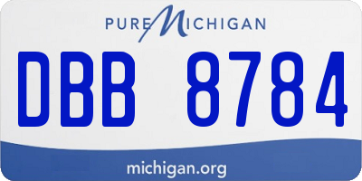 MI license plate DBB8784