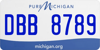 MI license plate DBB8789