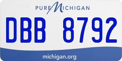 MI license plate DBB8792