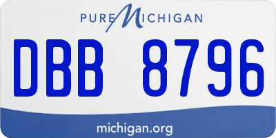MI license plate DBB8796