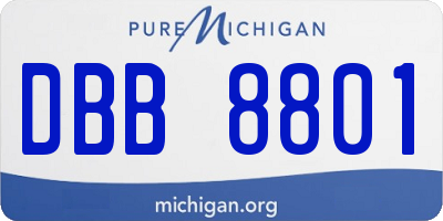 MI license plate DBB8801