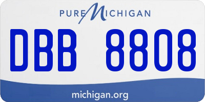 MI license plate DBB8808