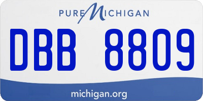 MI license plate DBB8809