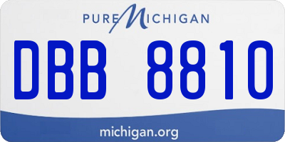 MI license plate DBB8810