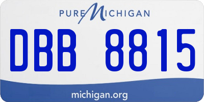 MI license plate DBB8815