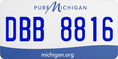 MI license plate DBB8816