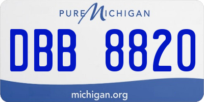 MI license plate DBB8820
