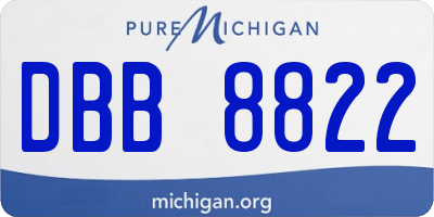 MI license plate DBB8822