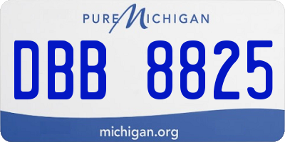 MI license plate DBB8825