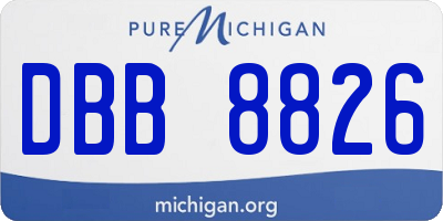 MI license plate DBB8826