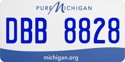 MI license plate DBB8828