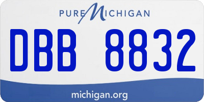 MI license plate DBB8832