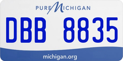 MI license plate DBB8835