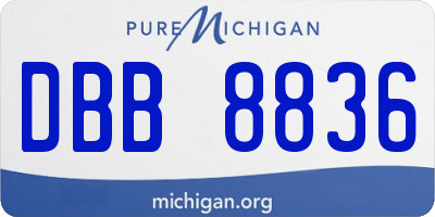 MI license plate DBB8836