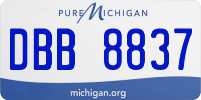MI license plate DBB8837