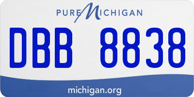 MI license plate DBB8838