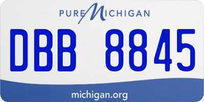MI license plate DBB8845