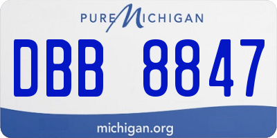 MI license plate DBB8847