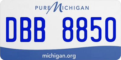 MI license plate DBB8850