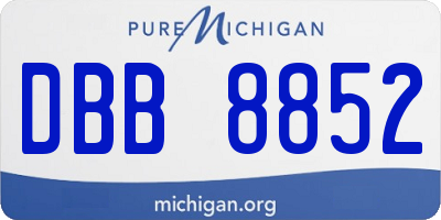 MI license plate DBB8852
