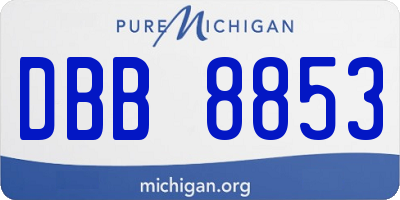 MI license plate DBB8853