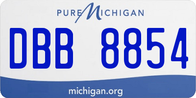 MI license plate DBB8854