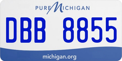 MI license plate DBB8855