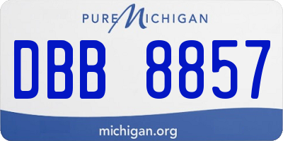 MI license plate DBB8857