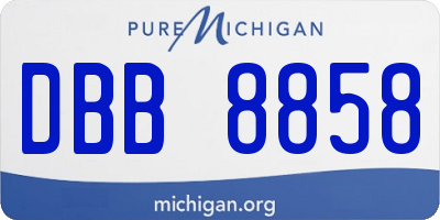 MI license plate DBB8858