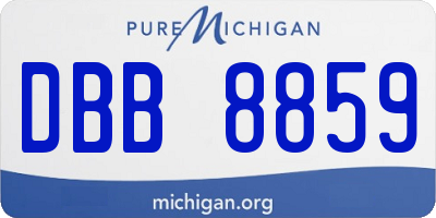 MI license plate DBB8859