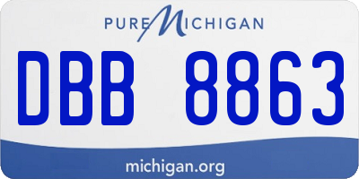 MI license plate DBB8863