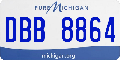 MI license plate DBB8864