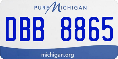 MI license plate DBB8865