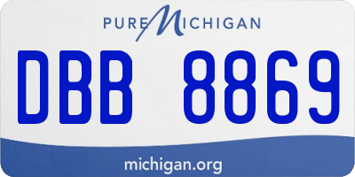 MI license plate DBB8869