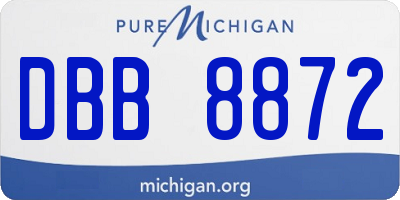 MI license plate DBB8872