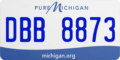 MI license plate DBB8873