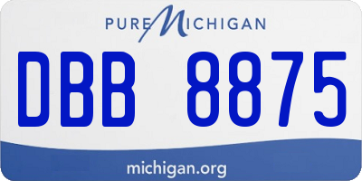 MI license plate DBB8875