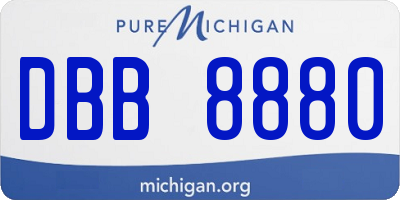 MI license plate DBB8880