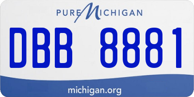 MI license plate DBB8881